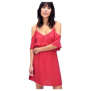 Splendid Cold Shoulder Red Mini Dress